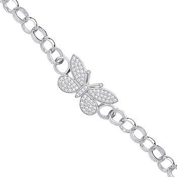 Silver Cubic Zirconia Butterfly Baby Bracelet - Fine Bracelet - Certified Authentic – Luxury Jewellery by Imperial Tim