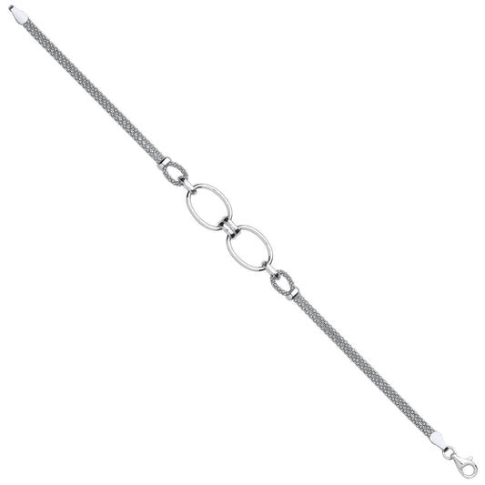 Silver Oval Circles Bracelet - Fine Bracelet - Certified Authentic - Swiss Made - UK Stock – Luxury Jewellery by Imper