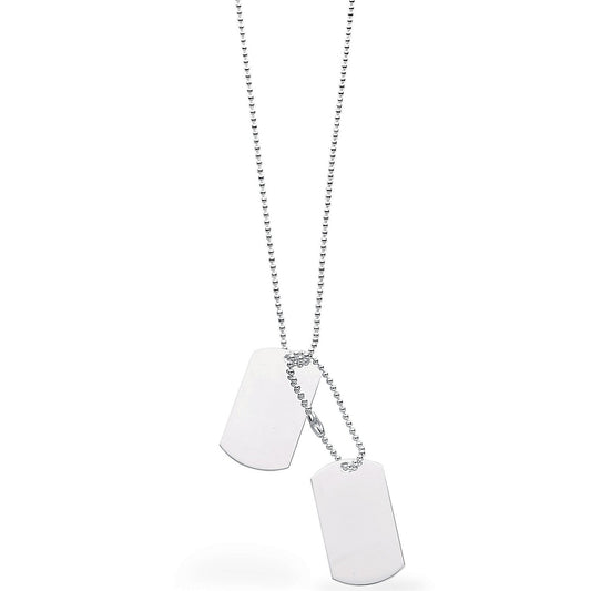 Silver Dog Tags 24" Chain - Fine Necklace - Certified Authentic - Swiss Made - UK Stock – Luxury Jewellery by Imperial