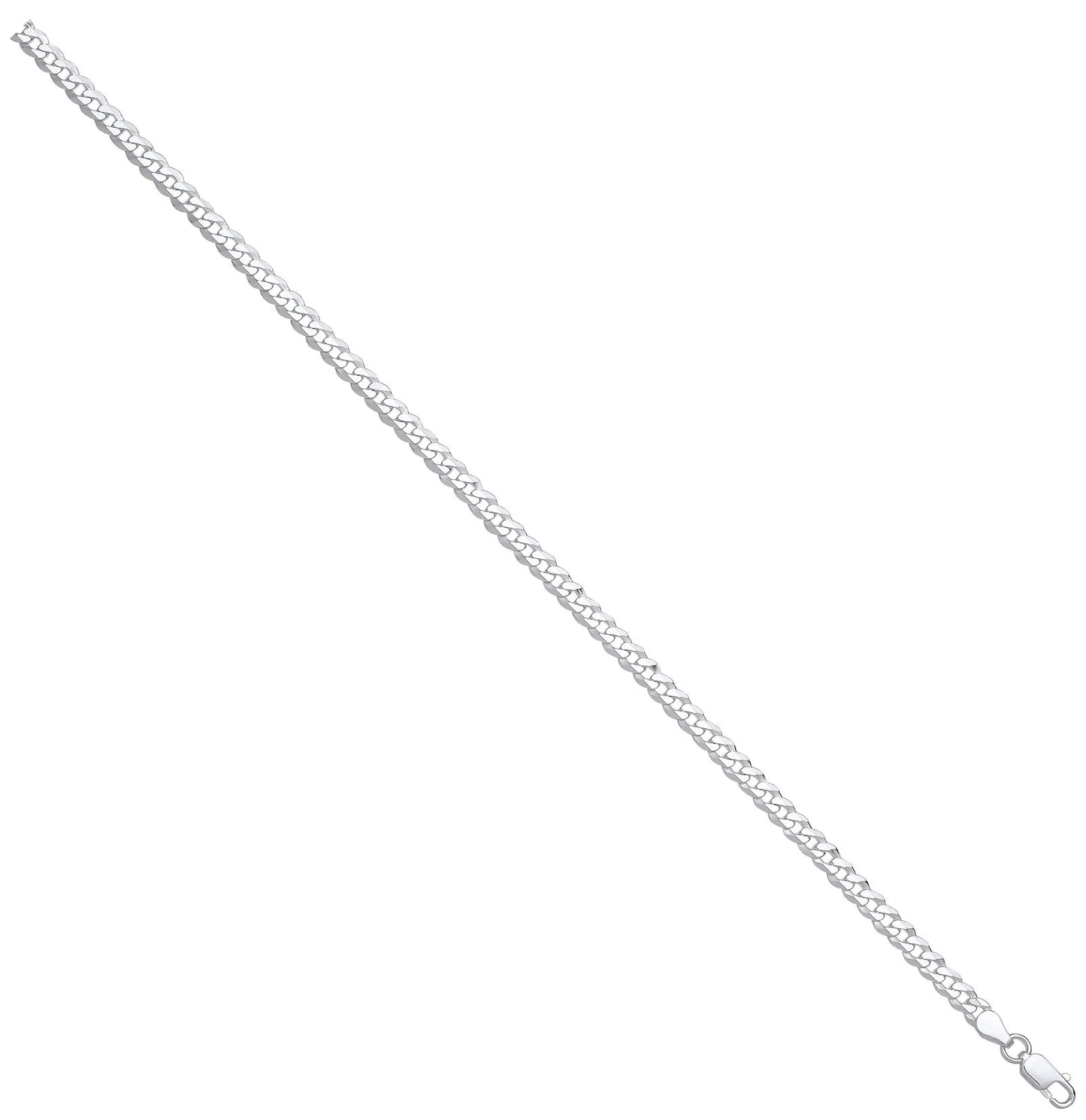 Silver 4.3mm Economy Flat Curb Chain - Fine Necklace - Certified Authentic - Swiss Made – Luxury Jewellery by Imperial