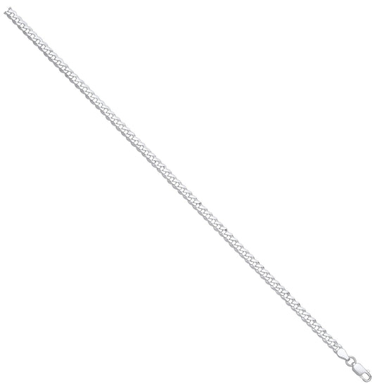 Silver 4.3mm Economy Flat Curb Chain - Fine Necklace - Certified Authentic - Swiss Made – Luxury Jewellery by Imperial