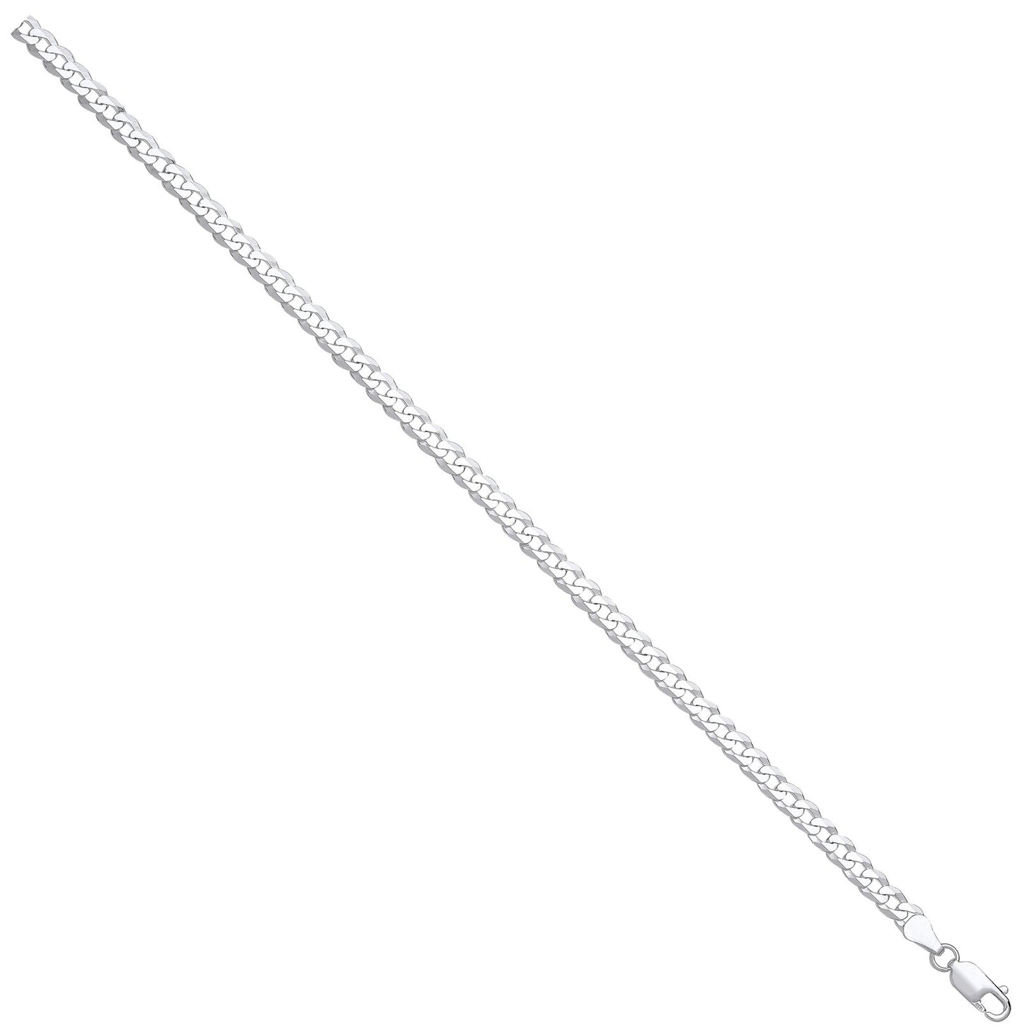 Silver 5.3mm Economy Flat Curb Chain - Fine Necklace - Certified Authentic - Swiss Made – Luxury Jewellery by Imperial