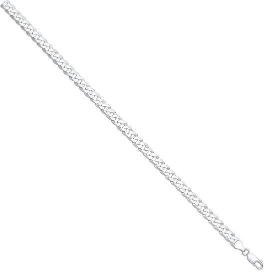 Silver 7mm Economy Flat Curb Chain - Fine Necklace - Certified Authentic - Swiss Made – Luxury Jewellery by Imperial T
