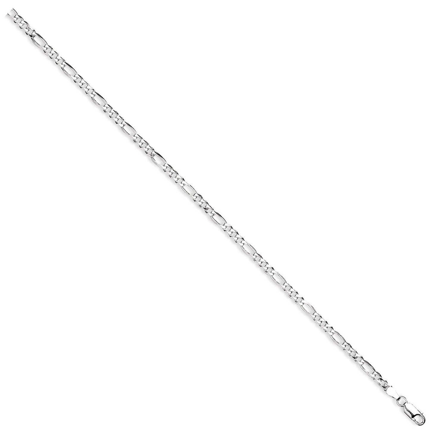 Silver 4mm Figaro Chains/Bracelet - Fine Bracelet - Certified Authentic - Swiss Made – Luxury Jewellery by Imperial Ti