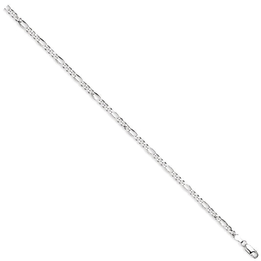 Silver 4mm Figaro Chains/Bracelet - Fine Bracelet - Certified Authentic - Swiss Made – Luxury Jewellery by Imperial Ti