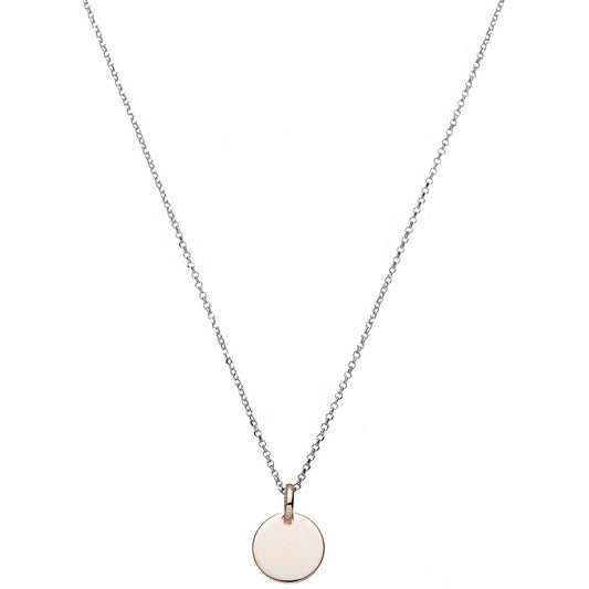 Silver Chain with Solid Rose Circle Pendant - Fine Necklace - Certified Authentic - Swiss Mad – Luxury Jewellery by Im