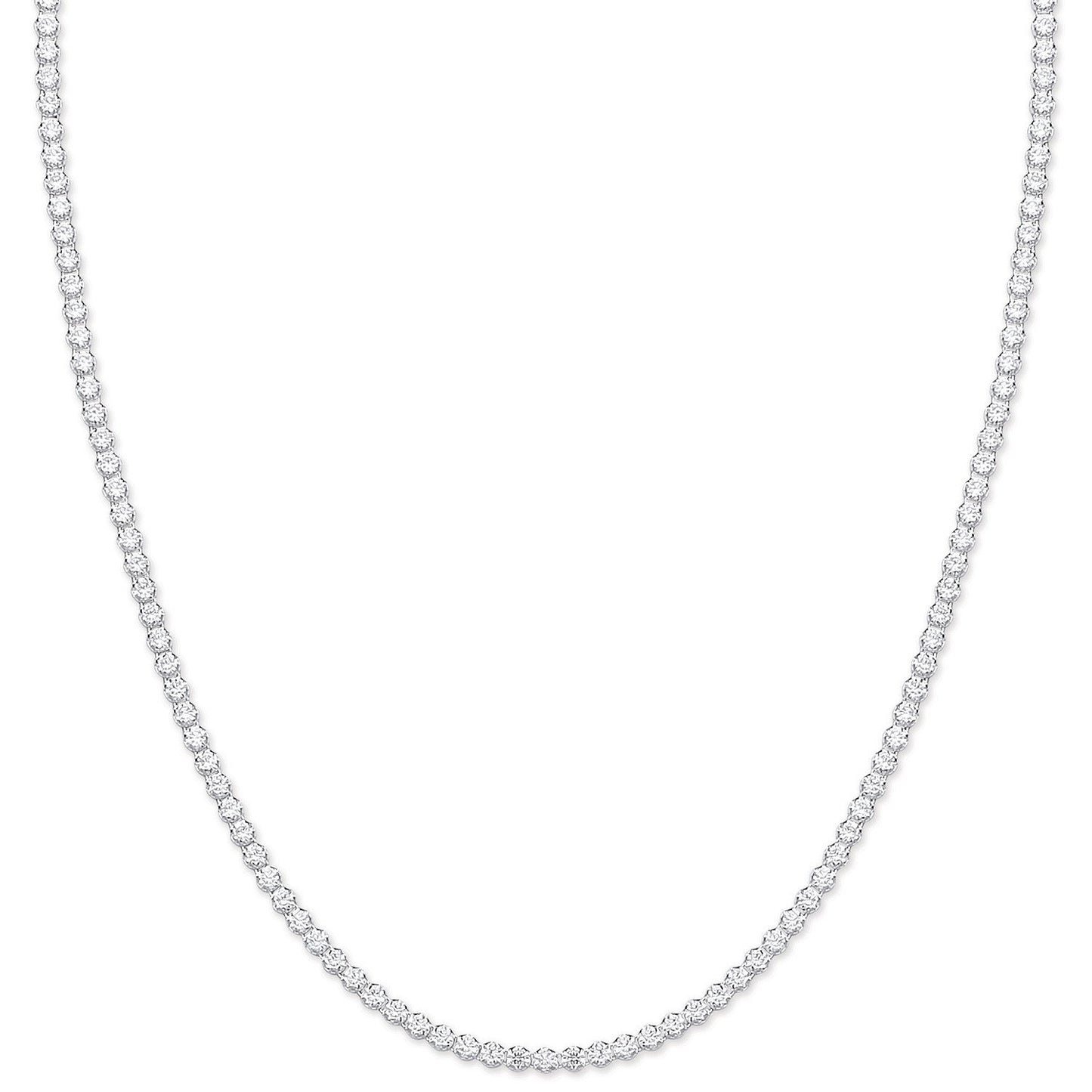 Silver 2.4mm 17" Tennis Cubic Zirconia Chain - Fine Necklace - Certified Authentic Watches|Je – Luxury Watch by Imperi