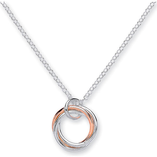 Silver 17" Two Colour Circle Chain - Fine Necklace - Certified Authentic - Swiss Made – Luxury Jewellery by Imperial T
