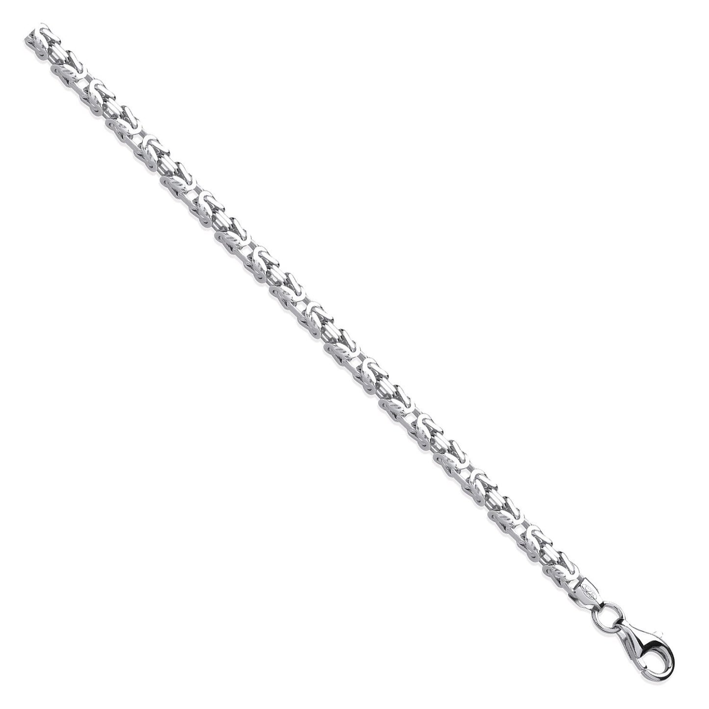 Silver 3.7mm Square Byzantine Chain - Fine Necklace - Certified Authentic - Swiss Made – Luxury Jewellery by Imperial