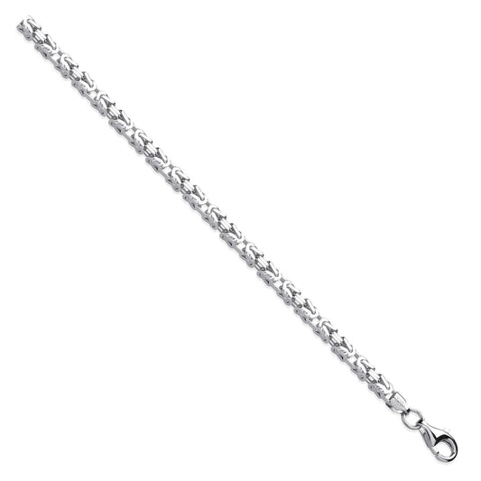 Silver 3.7mm Square Byzantine Chain - Fine Necklace - Certified Authentic - Swiss Made – Luxury Jewellery by Imperial