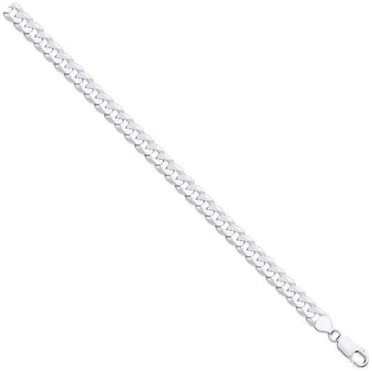 Silver 8mm Economy Flat Curb Chain - Fine Necklace - Certified Authentic - Swiss Made – Luxury Jewellery by Imperial T