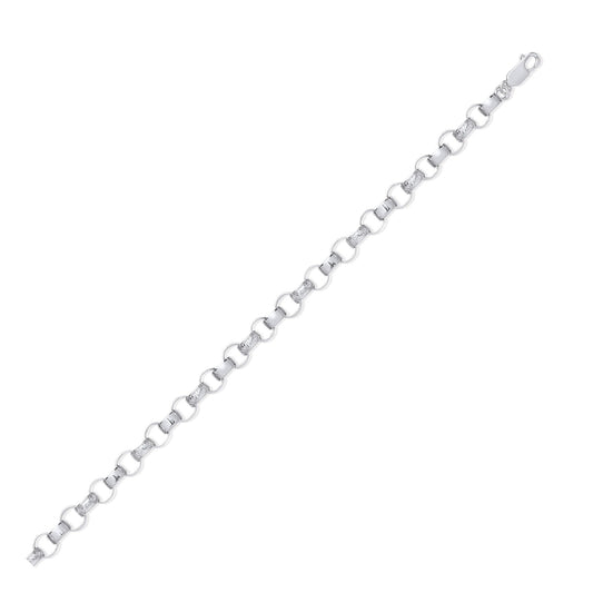 Silver 8.0mm Plain & Engraved Link Belcher Chain/Bracelet - Fine Bracelet - Certified Authent – Luxury Jewellery by Im