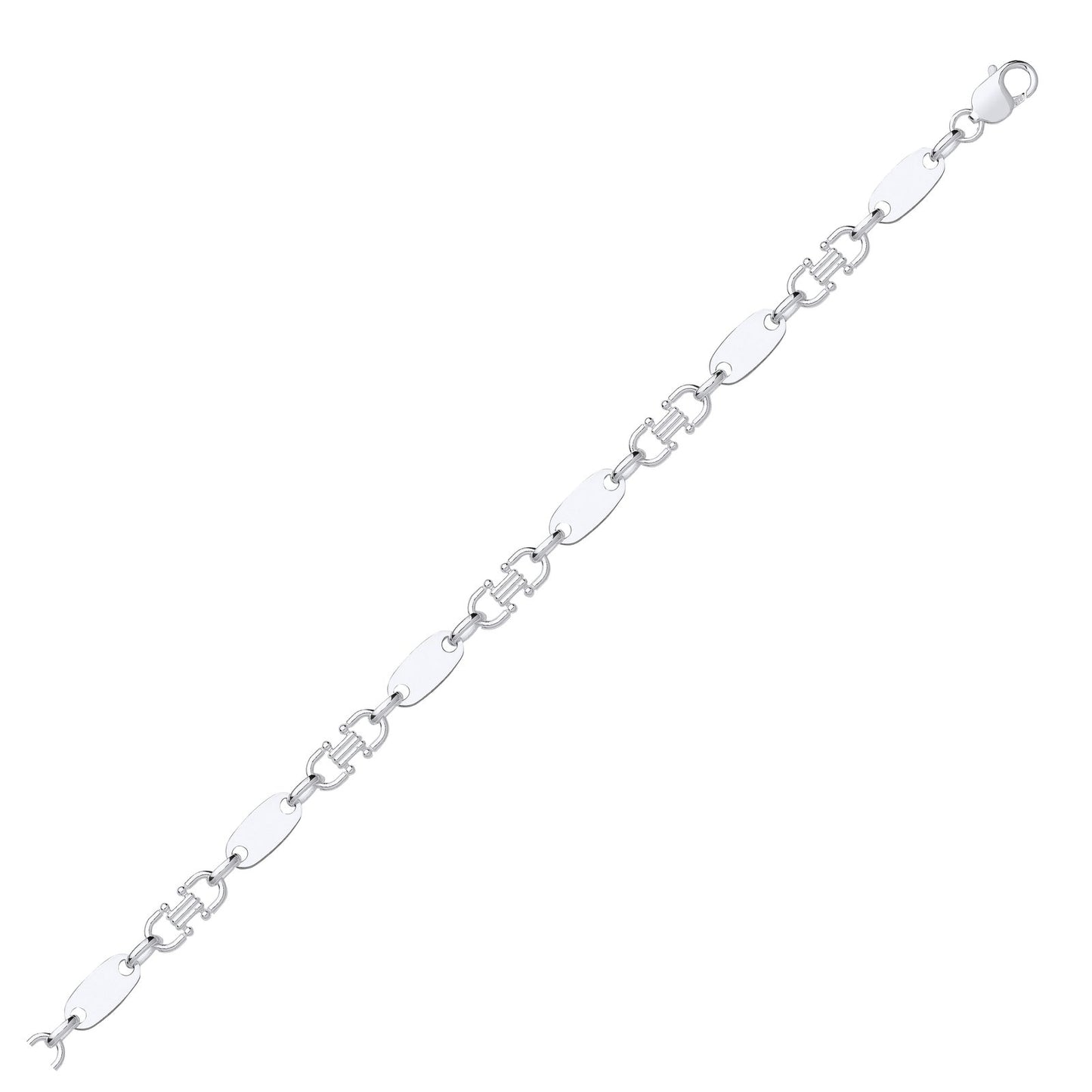 Silver Fancy Link & Plate Chain - Fine Necklace - Certified Authentic - Swiss Made - UK Stock – Luxury Jewellery by Im