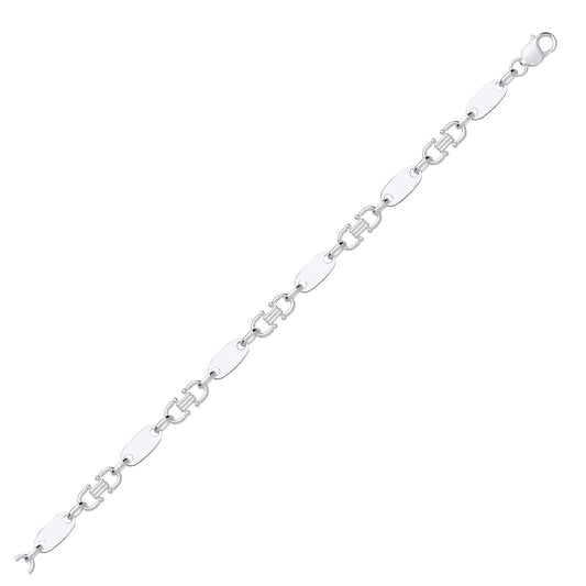 Silver Fancy Link & Plate Chain - Fine Necklace - Certified Authentic - Swiss Made - UK Stock – Luxury Jewellery by Im