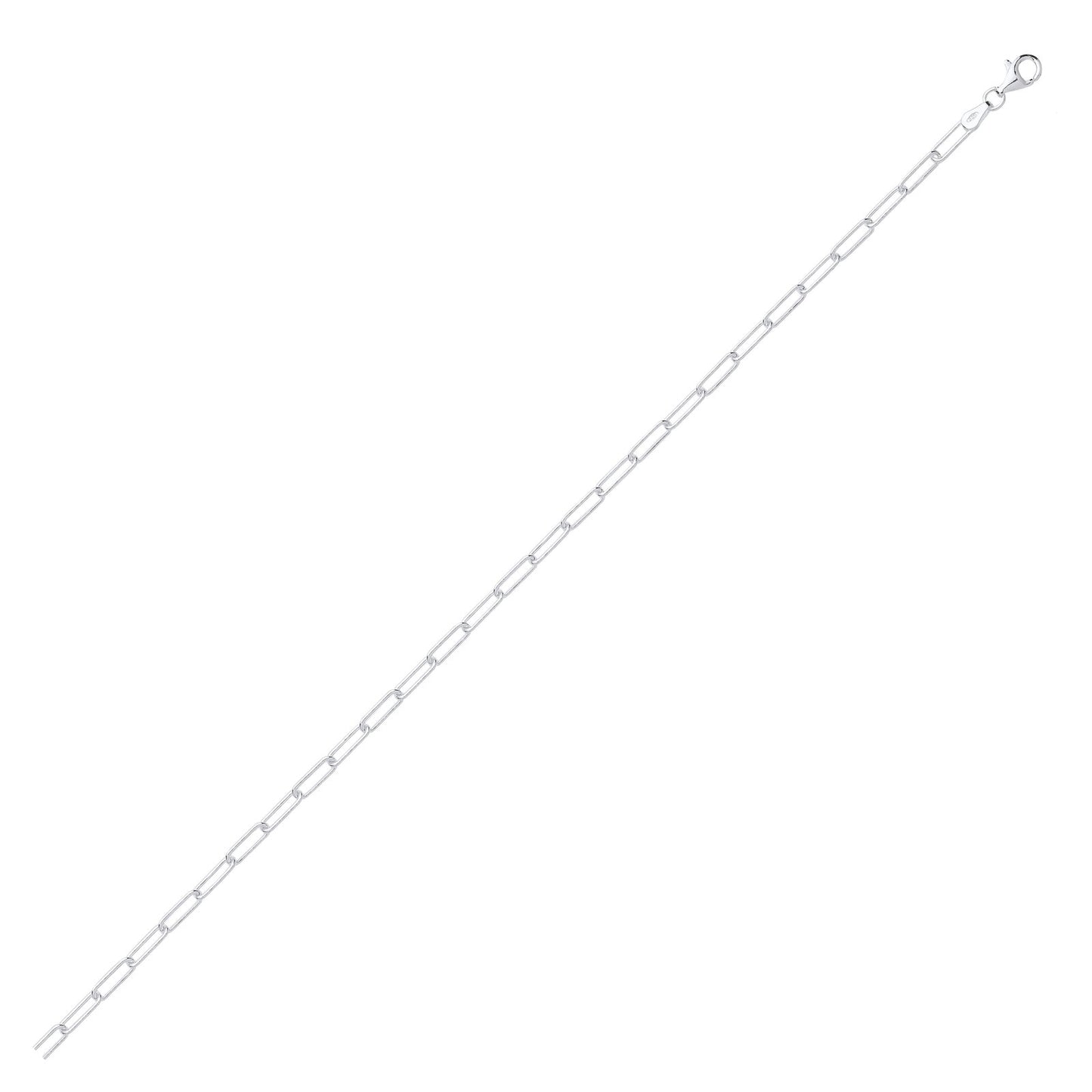 Silver 3.2mm Paper Clip Link Chain - Fine Necklace - Certified Authentic - Swiss Made – Luxury Jewellery by Imperial T