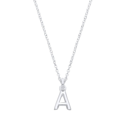 Silver Small Plain Initial 16" + 1" Necklace - Fine Necklace - Certified Authentic - Swiss Ma – Luxury Jewellery by Im