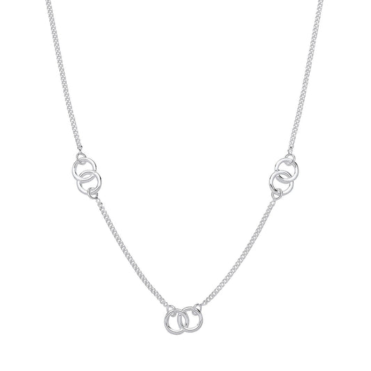Silver Entwined Circles 17" Necklace - Fine Necklace - Certified Authentic - Swiss Made – Luxury Jewellery by Imperial