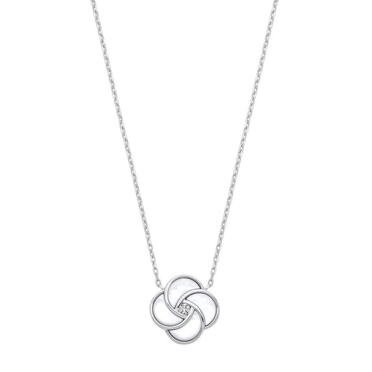 Silver White Shell Swirl Necklace - Fine Necklace - Certified Authentic - Swiss Made – Luxury Jewellery by Imperial Ti