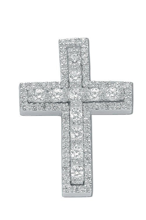 Silver Fancy Cubic Zirconia Cross - Luxury Watch - Certified Authentic - Swiss Made – Luxury Watch by Imperial Time UK