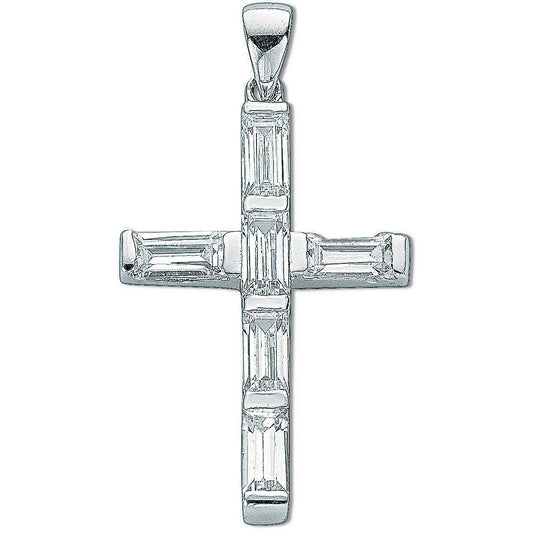 Silver Baguette Cut Cubic Zirconia Cross - Luxury Watch - Certified Authentic - Swiss Made – Luxury Watch by Imperial