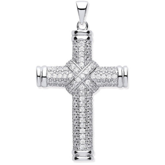 Silver Fancy Cubic Zirconia Kiss Cross - Luxury Watch - Certified Authentic - Swiss Made – Luxury Watch by Imperial Ti