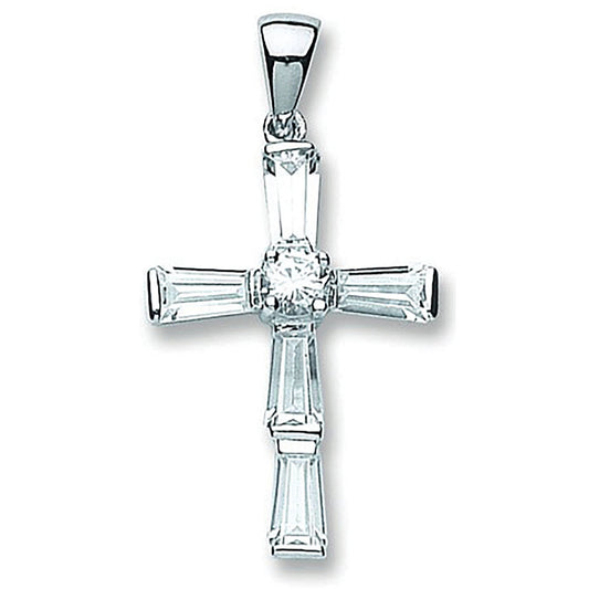 Silver Fancy Cubic Zirconia Cross - Luxury Watch - Certified Authentic - Swiss Made – Luxury Watch by Imperial Time UK