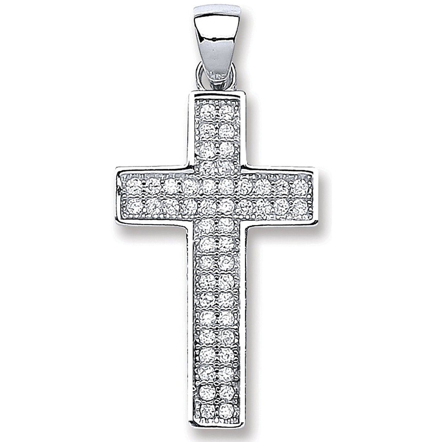 Silver Pave Set Cubic Zirconia Cross - Luxury Watch - Certified Authentic - Swiss Made – Luxury Watch by Imperial Time