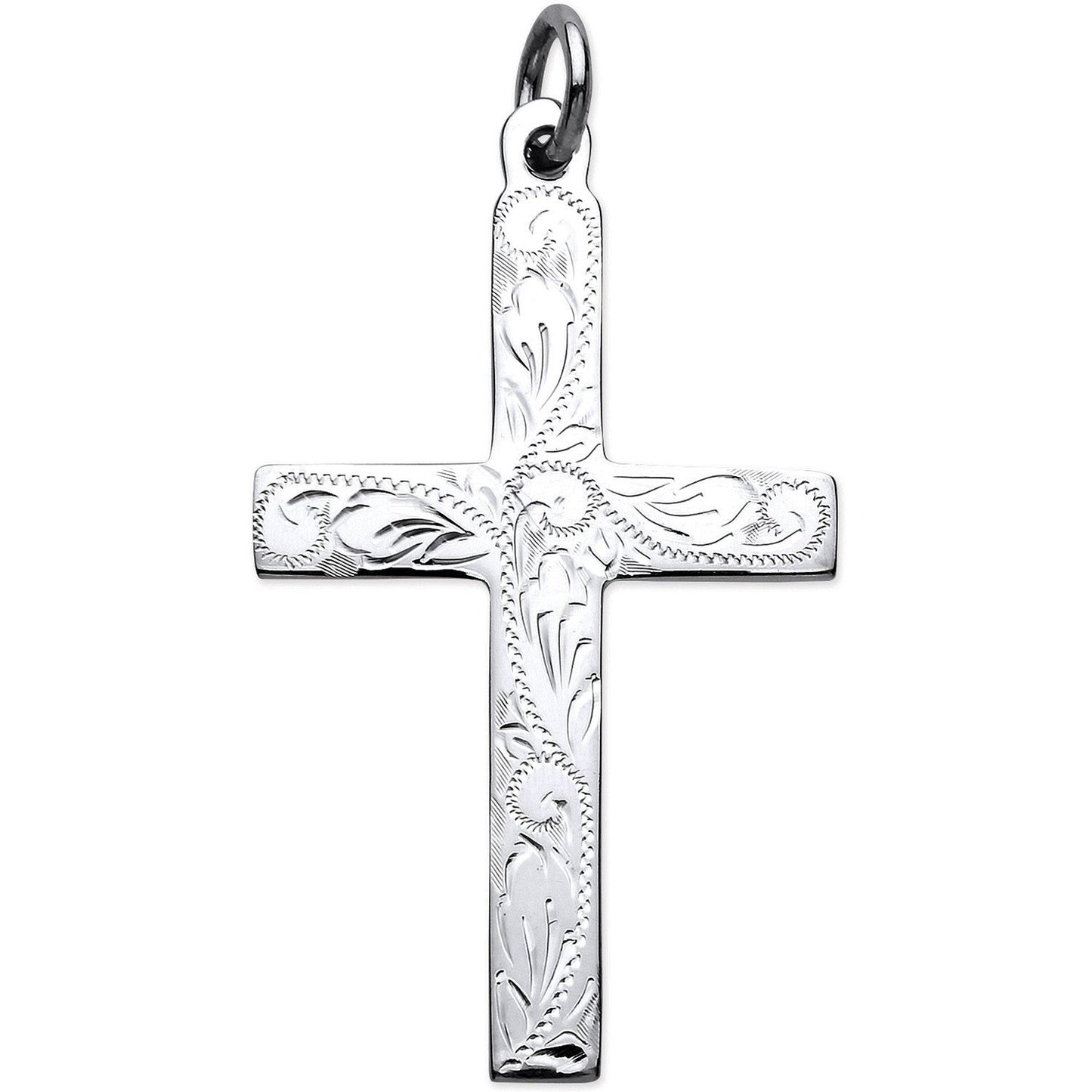 Silver Solid Large Cross with Design and Plain Back - Luxury Watch - Certified Authentic – Luxury Watch by Imperial Ti