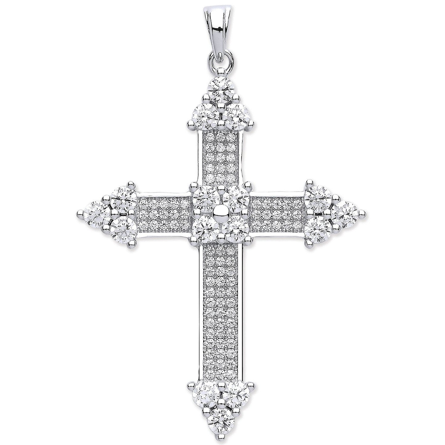 Silver Fancy Cubic Zirconia Cross - Luxury Watch - Certified Authentic - Swiss Made – Luxury Watch by Imperial Time UK
