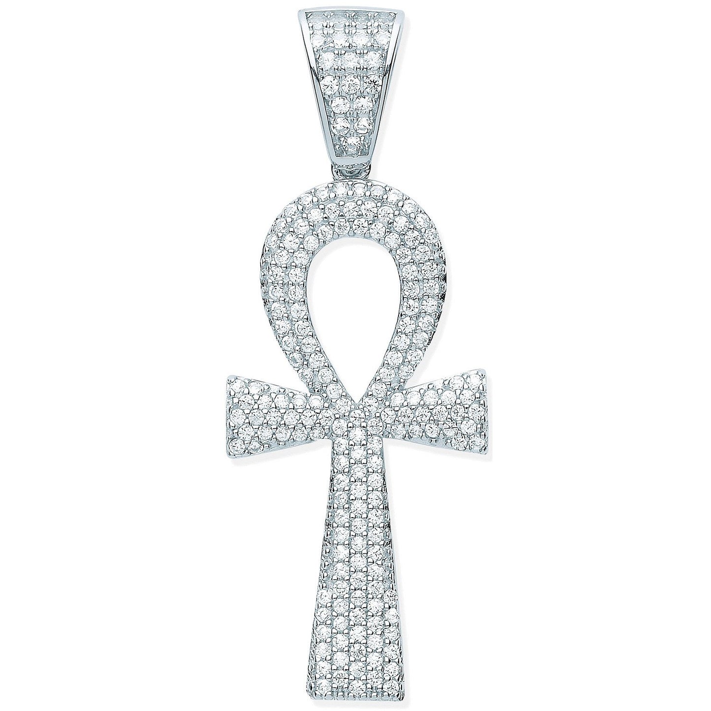 Silver Cubic Zirconia Ankh Cross - Key of Life - Luxury Watch - Certified Authentic – Luxury Watch by Imperial Time UK