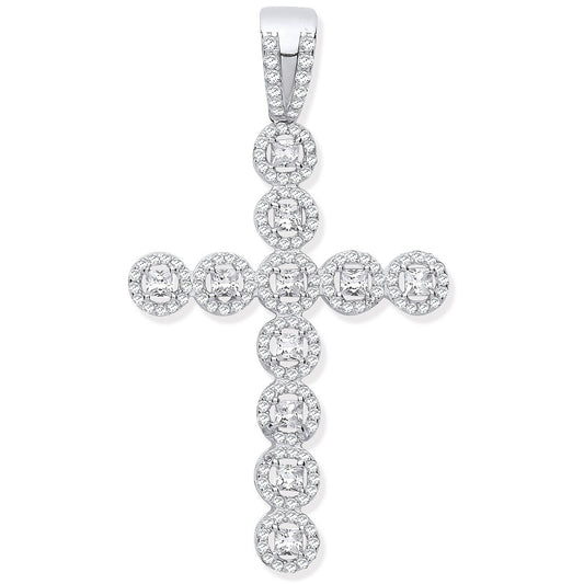 Silver Cubic Zirconia Halo Style Fancy Cross - Luxury Watch - Certified Authentic - Swiss Mad – Luxury Watch by Imperi
