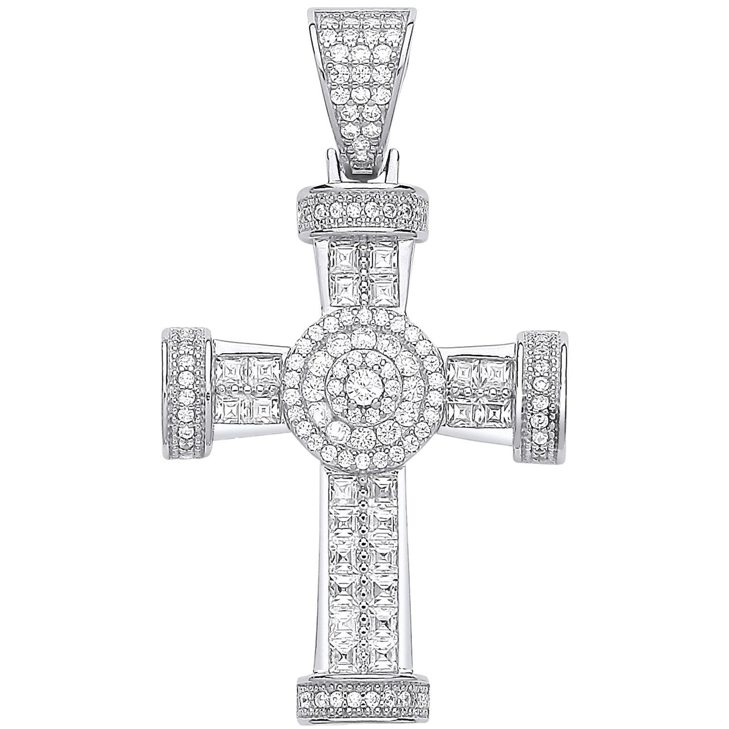 Silver Fancy Cubic Zirconia Cross - Luxury Watch - Certified Authentic - Swiss Made – Luxury Watch by Imperial Time UK