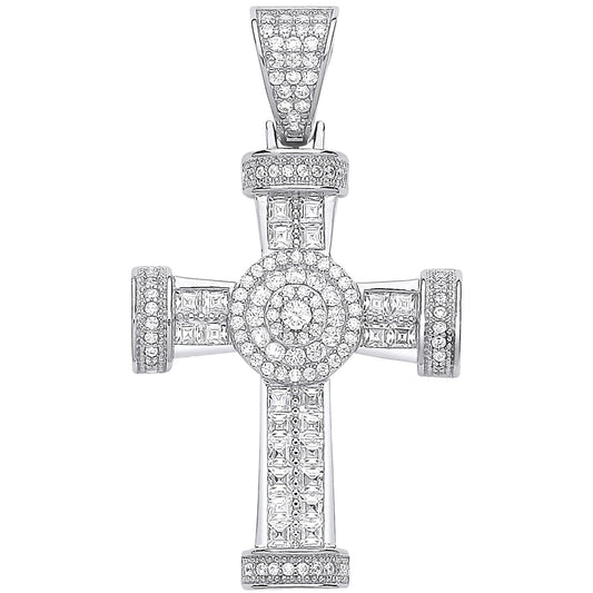 Silver Fancy Cubic Zirconia Cross - Luxury Watch - Certified Authentic - Swiss Made – Luxury Watch by Imperial Time UK