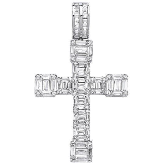 Silver Cubic Zirconia Baguettes Fancy Cross - Luxury Watch - Certified Authentic - Swiss Made – Luxury Watch by Imperi