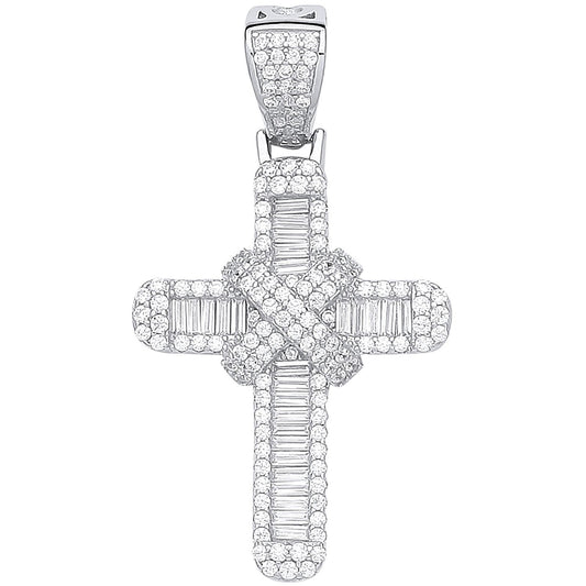 Silver Round & Baguette Cubic Zirconias Kiss Cross - Luxury Watch - Certified Authentic – Luxury Watch by Imperial Tim