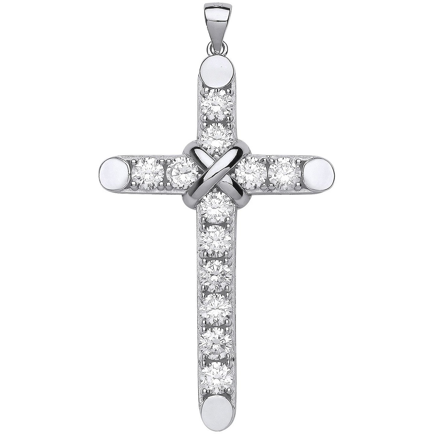 Large Silver Claw Set Cubic Zirconias Cross - Luxury Watch - Certified Authentic - Swiss Made – Luxury Watch by Imperi