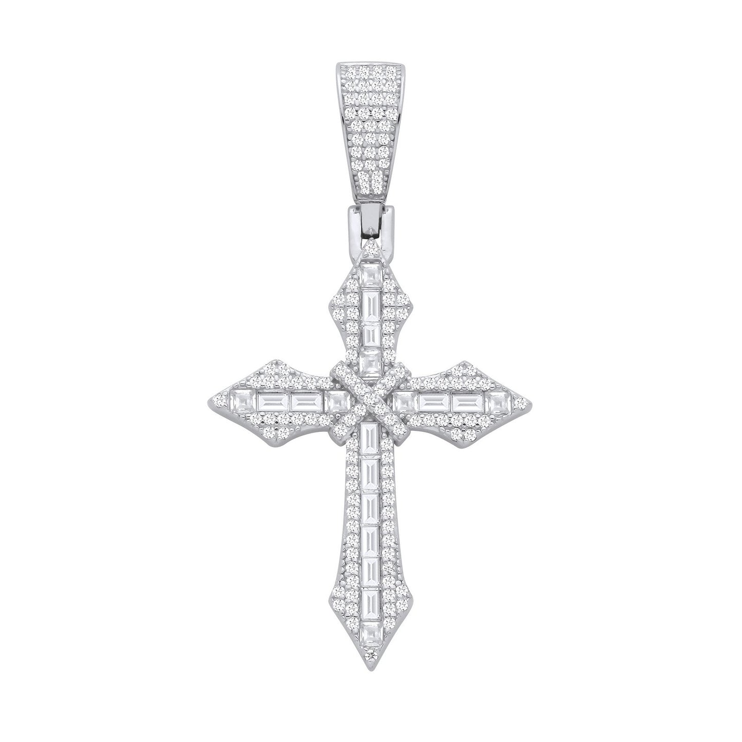Silver Cubic Zirconias Pointed Cross - Luxury Watch - Certified Authentic - Swiss Made – Luxury Watch by Imperial Time