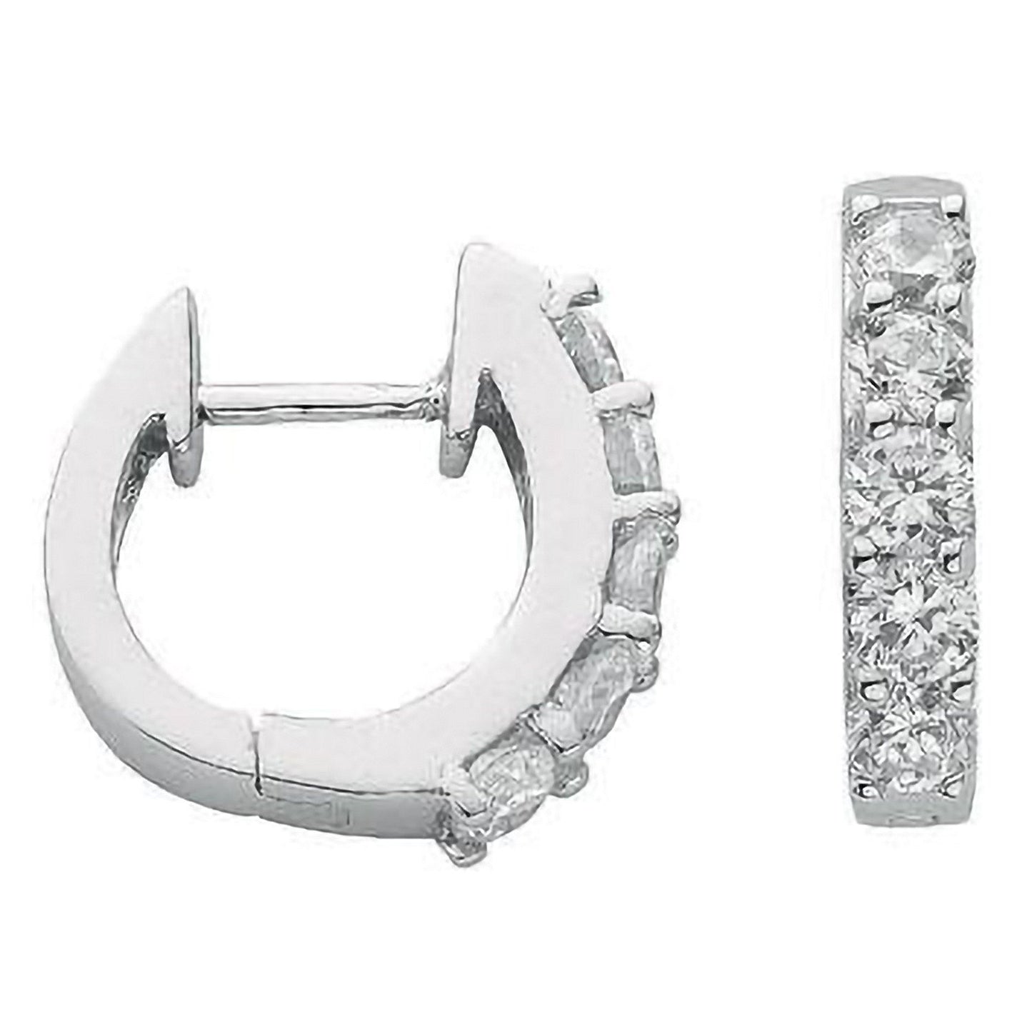 Silver Cubic Zirconia Huggies - Luxury Watch - Certified Authentic - Swiss Made - UK Stock – Luxury Watch by Imperial