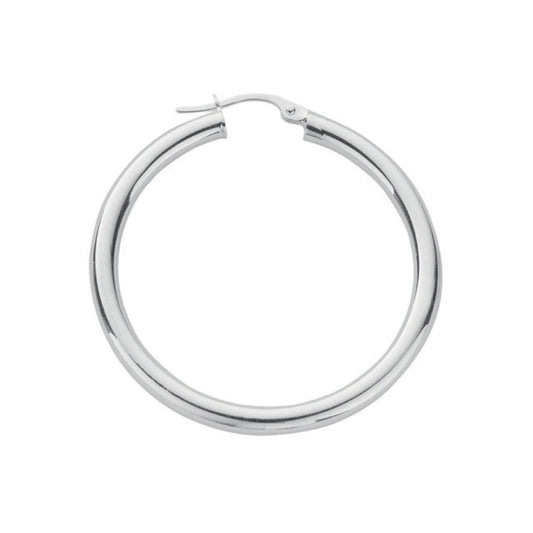 Silver Hoop Earrings - Fine Ring - Certified Authentic - Swiss Made - UK Stock - Insured Deli – Luxury Jewellery by Im