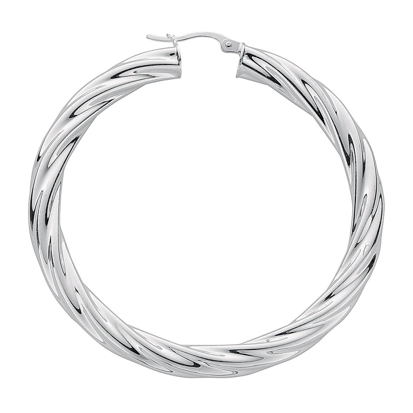 Silver Twisted Hoop Earrings - Fine Ring - Certified Authentic - Swiss Made - UK Stock – Luxury Jewellery by Imperial