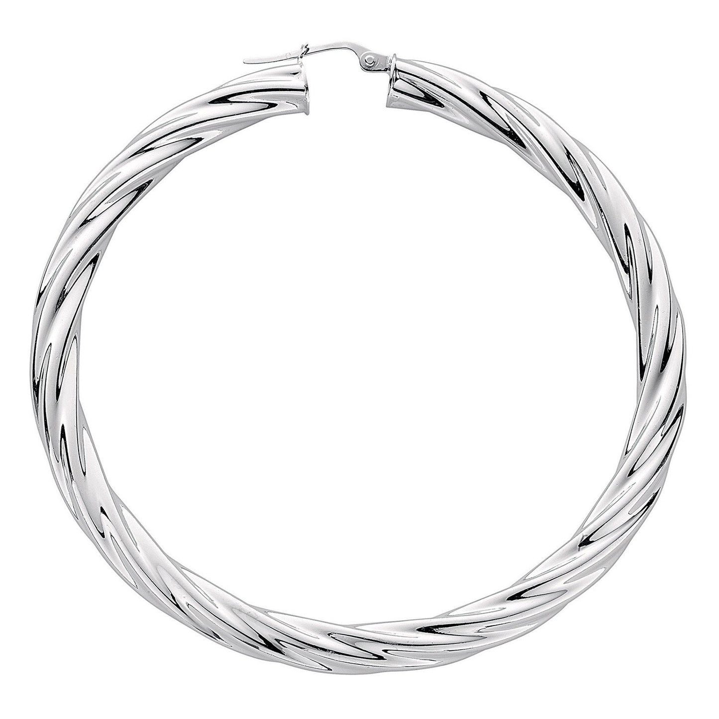 Silver Twisted Hoop Earrings - Fine Ring - Certified Authentic - Swiss Made - UK Stock – Luxury Jewellery by Imperial