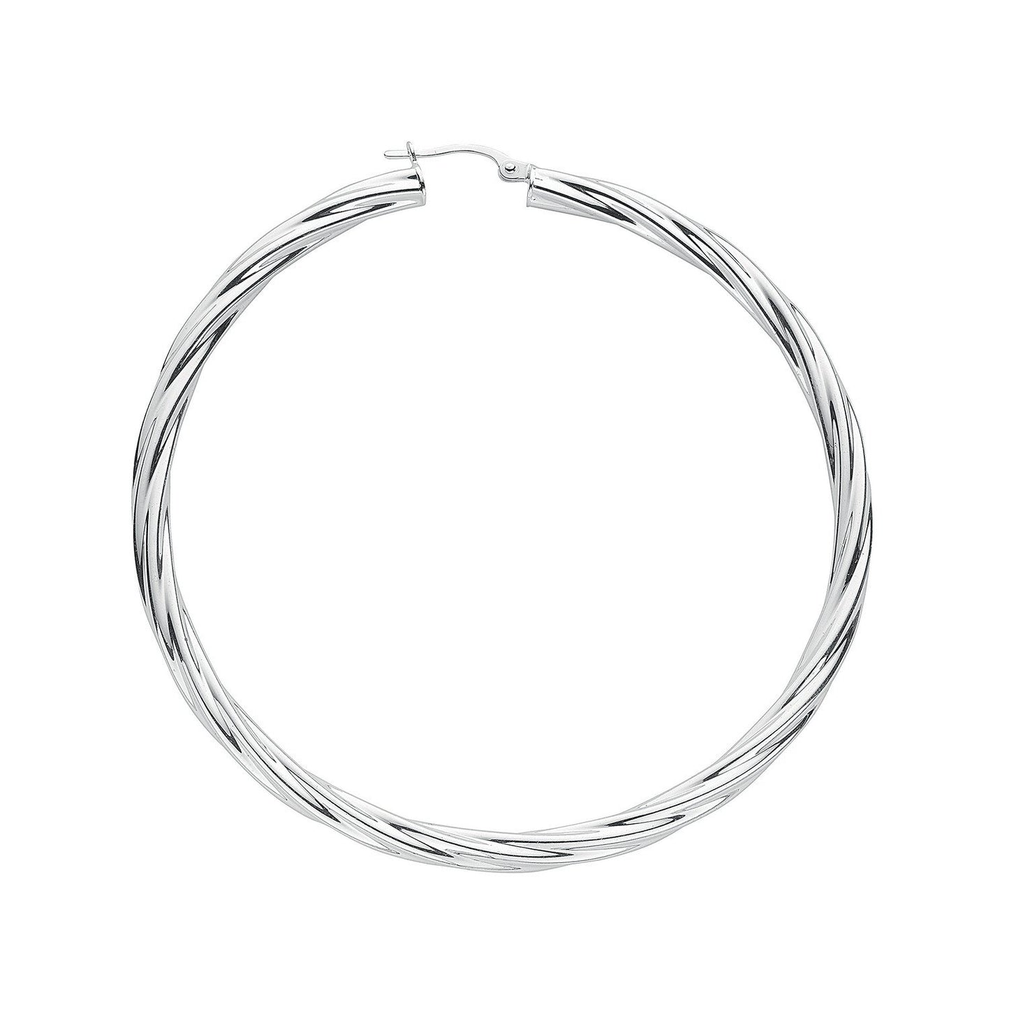 Silver Twisted Hoop Earrings - Fine Ring - Certified Authentic - Swiss Made - UK Stock – Luxury Jewellery by Imperial
