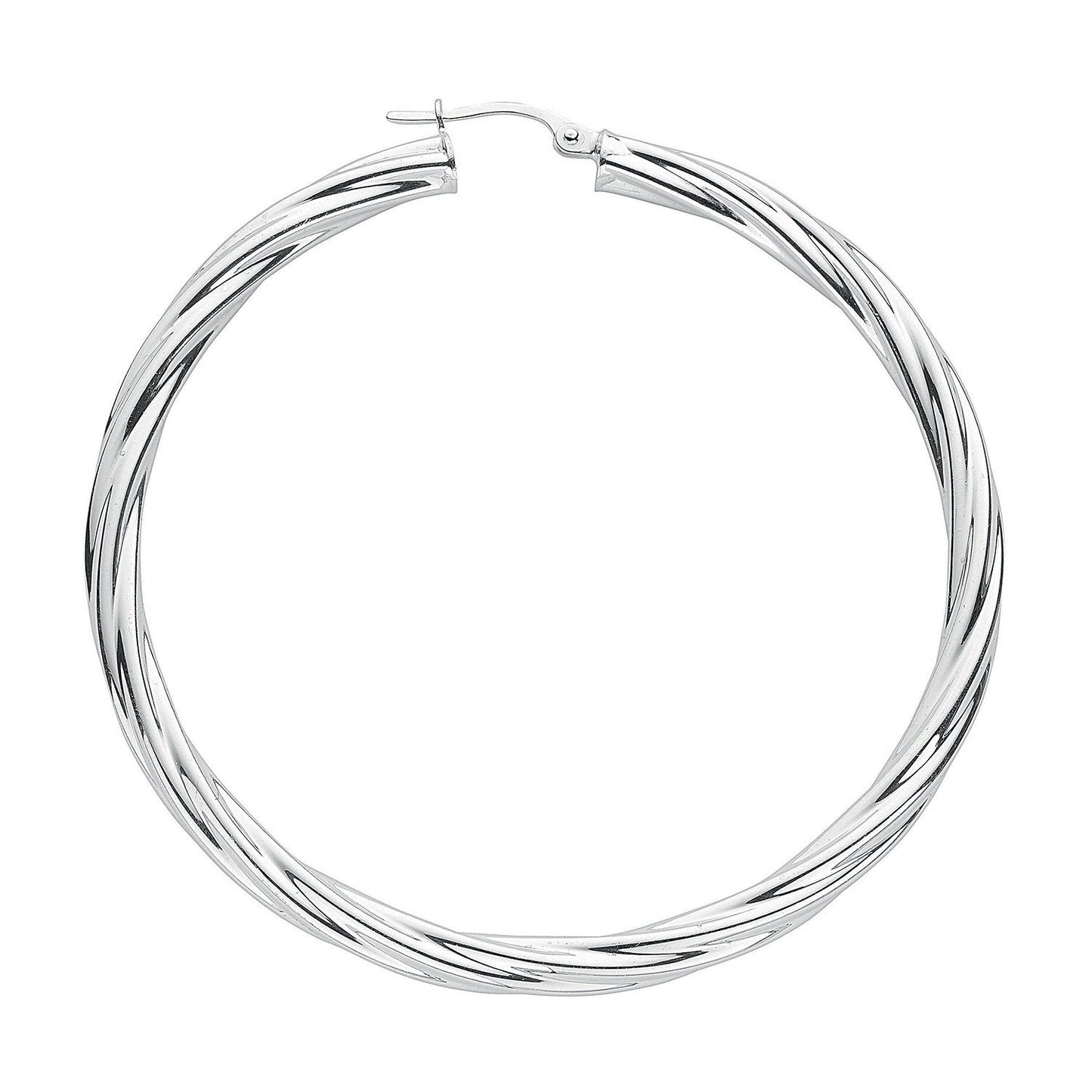 Silver Twisted Hoop Earrings - Fine Ring - Certified Authentic - Swiss Made - UK Stock – Luxury Jewellery by Imperial