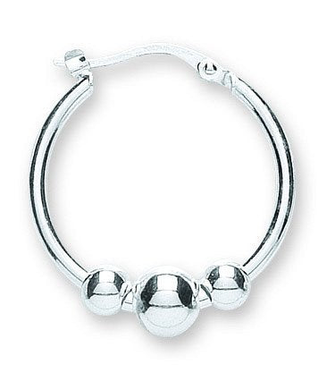 Silver Fancy Ball Hoop Earrings - Fine Ring - Certified Authentic - Swiss Made - UK Stock – Luxury Jewellery by Imperi