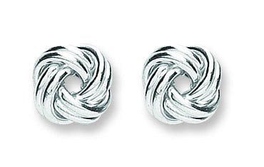 Silver Knot Stud Earrings - Fine Ring - Certified Authentic - Swiss Made - UK Stock – Luxury Jewellery by Imperial Tim