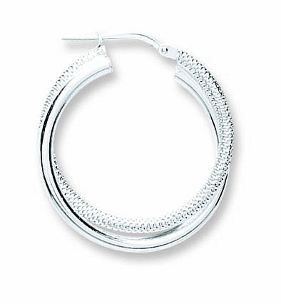 Silver Double Hoop Earrings - Fine Ring - Certified Authentic - Swiss Made - UK Stock – Luxury Jewellery by Imperial T