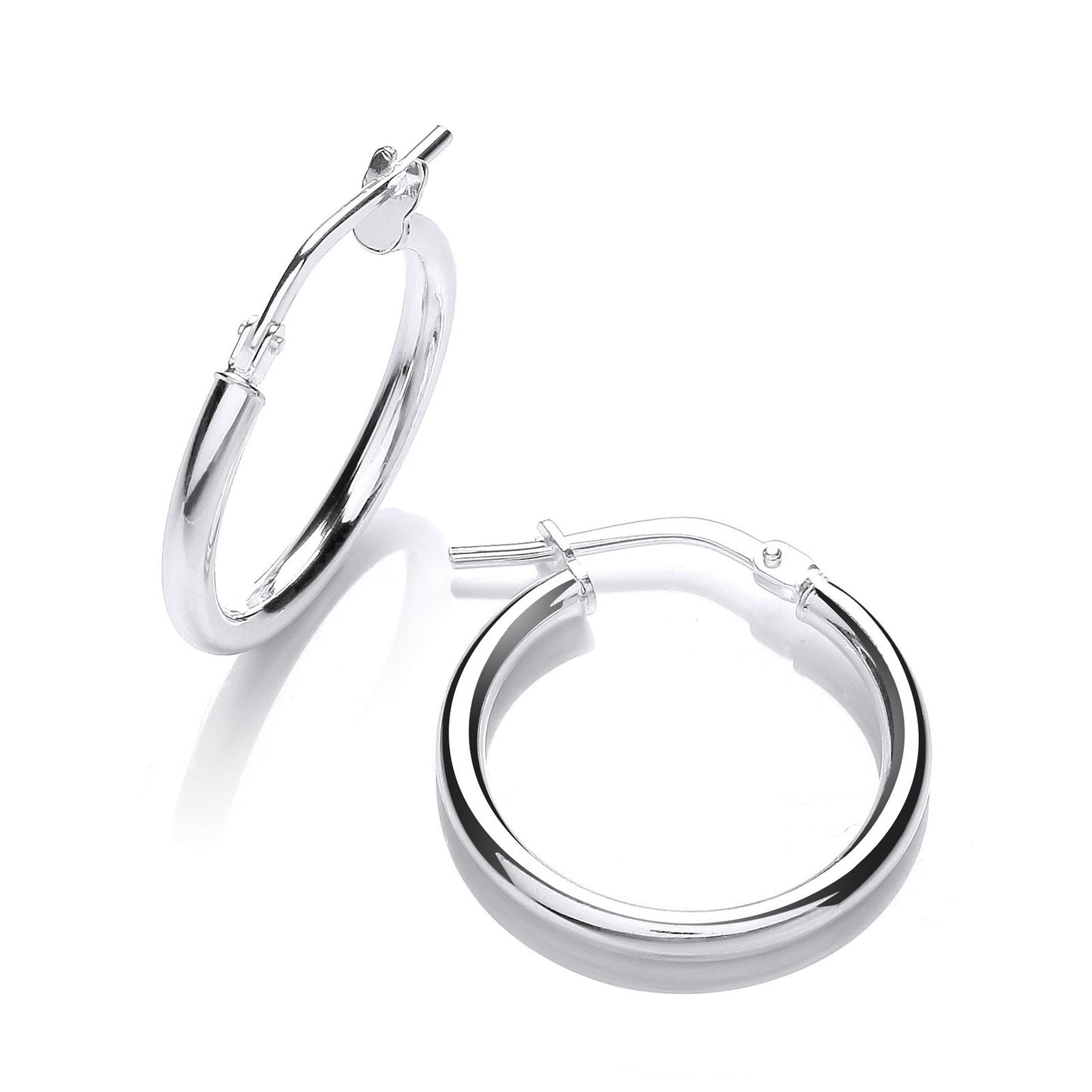 Silver Round Tube 15mm Hoop Earrings - Fine Ring - Certified Authentic - Swiss Made – Luxury Jewellery by Imperial Tim