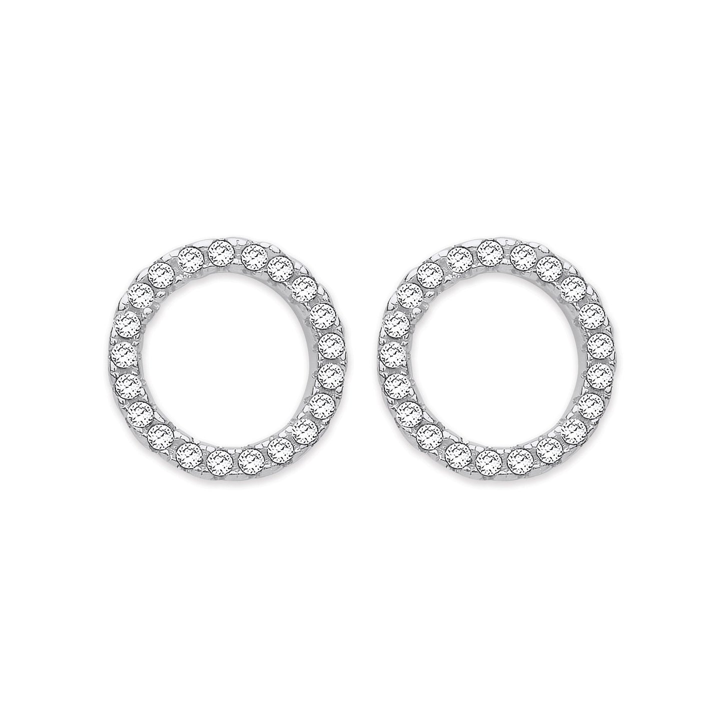 Silver Cubic Zirconia Circle of Life Stud Earrings - Fine Ring - Certified Authentic – Luxury Jewellery by Imperial Ti