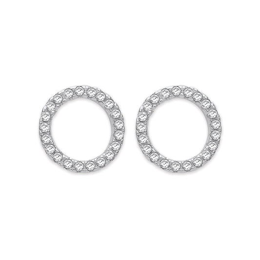 Silver Cubic Zirconia Circle of Life Stud Earrings - Fine Ring - Certified Authentic – Luxury Jewellery by Imperial Ti