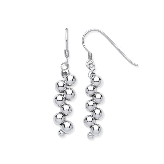 Silver Cluster Bead Balls Drop Earrings - Fine Ring - Certified Authentic - Swiss Made – Luxury Jewellery by Imperial